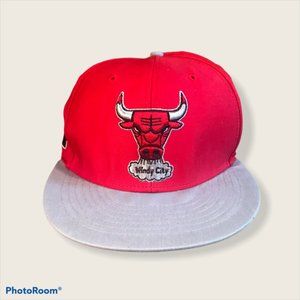 NWOT Hardwood Classics 47 Chicago Bulls Y2K Red Grey Windy City Snapback Hat Cap